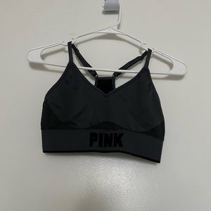 Black and grey ‘PINK’ racer back sports bra